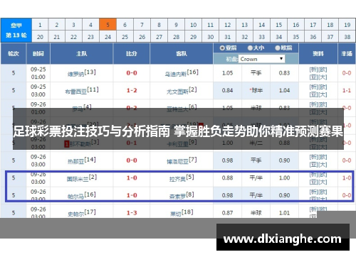 足球彩票投注技巧与分析指南 掌握胜负走势助你精准预测赛果